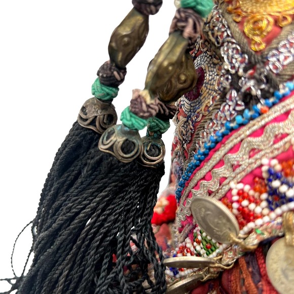 Simone Camille Embroidered Beaded Boho Bag Vintage Antique Textiles EUC - Picture 5 of 16